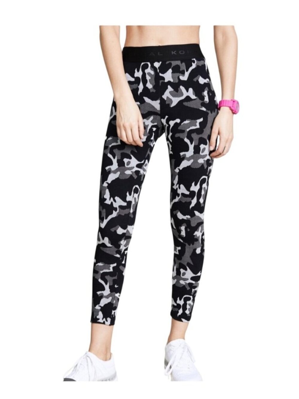 Koral Black & Gray Camo Knockout Cropped Leggings Womens Activewear Size M